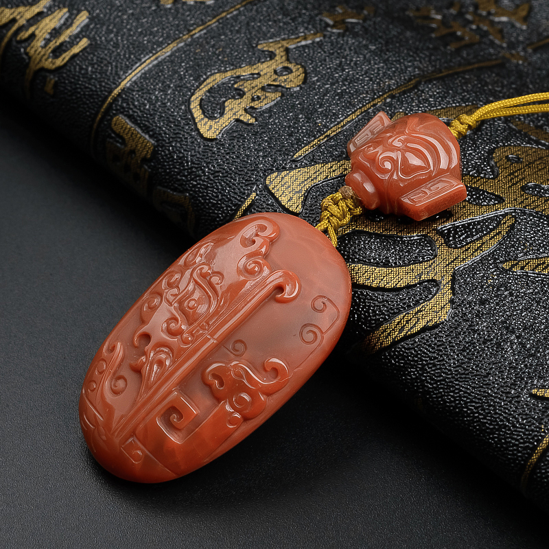 柿子红仿古龙套件-红掌柜珠宝