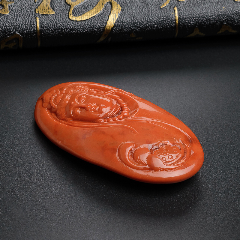 南红观音吊坠-红掌柜珠宝