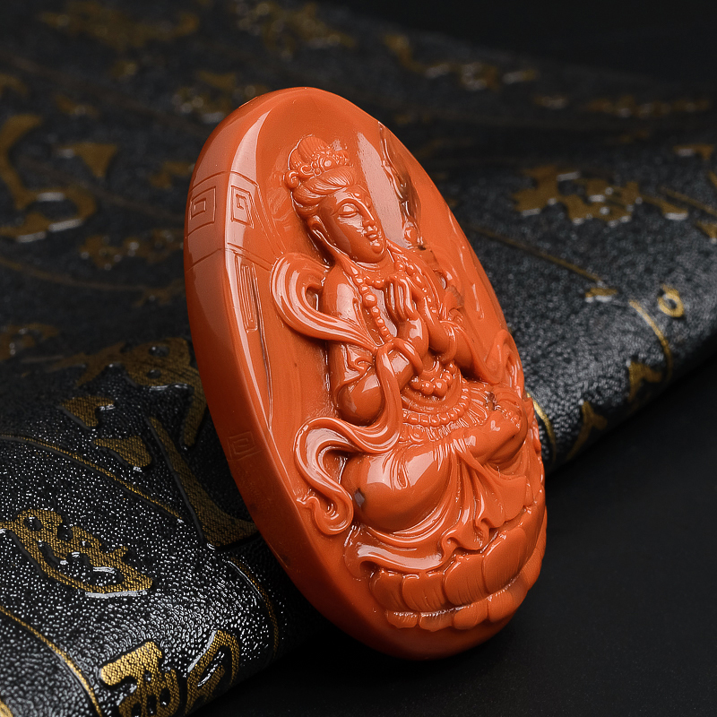 柿子红观音挂件-红掌柜珠宝