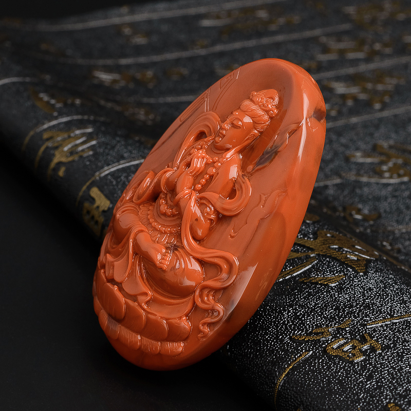 满肉南红观音挂件-红掌柜珠宝