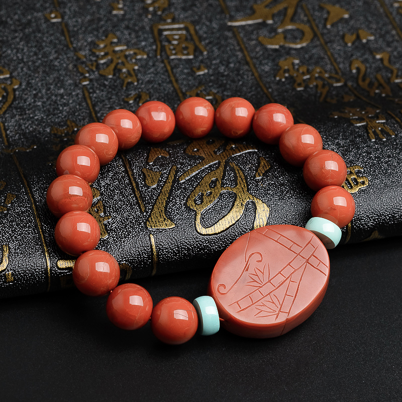 柿子红满肉南红兽首手链 - 红掌柜珠宝