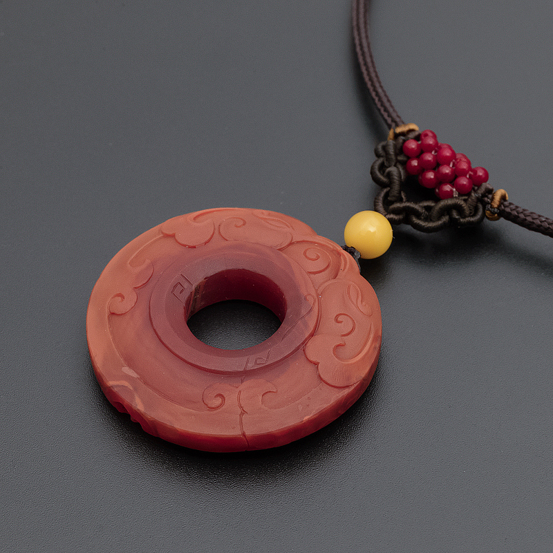 柿子红南红仿古吊坠-红掌柜