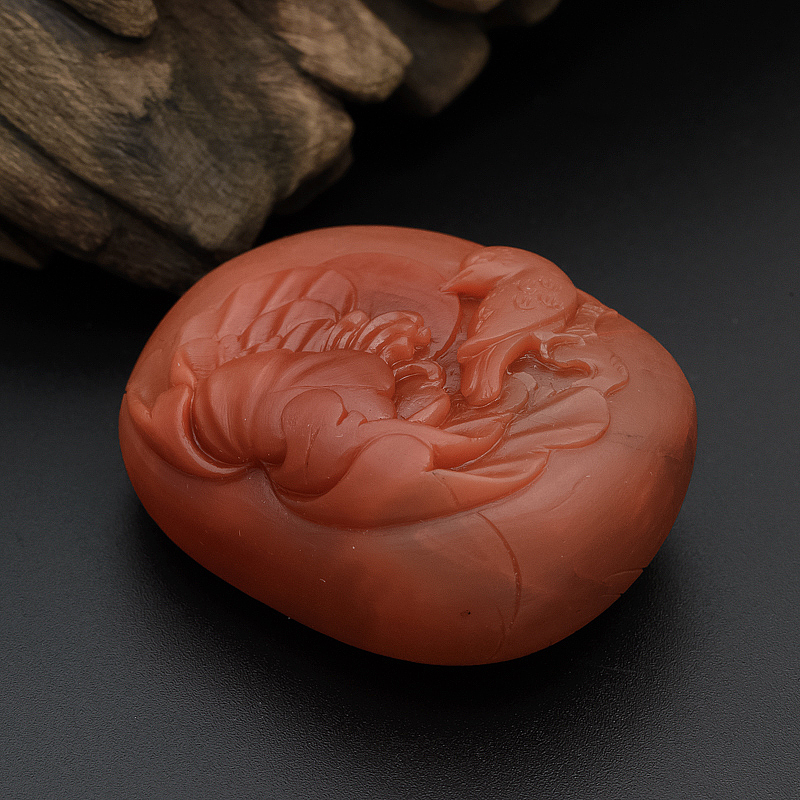 川料柿子红南红花开富贵吊坠-红掌柜