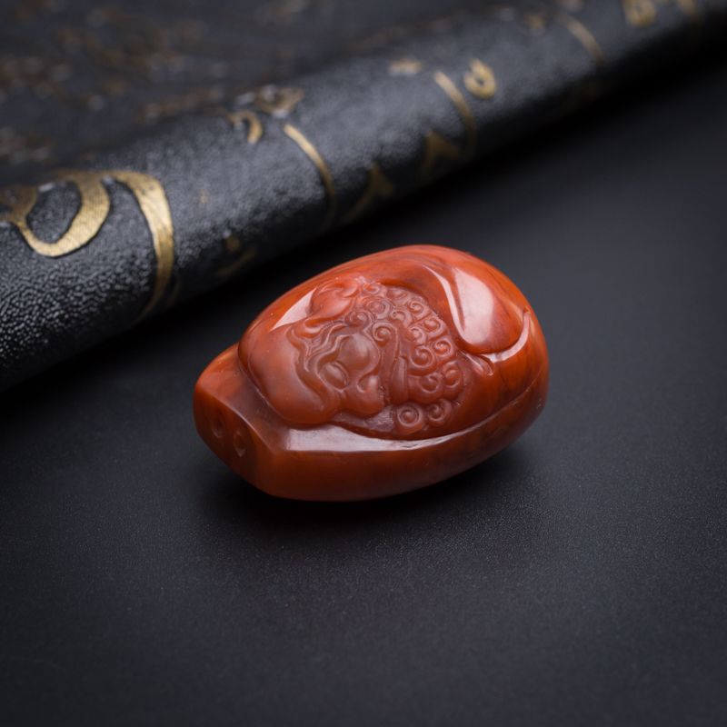 南红达摩吊坠-红掌柜珠宝