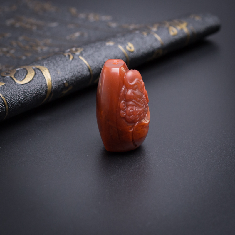 川料南红达摩-红掌柜珠宝