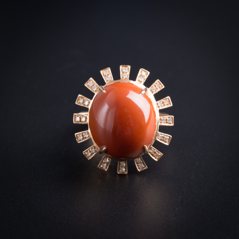 柿子红南红戒指-红掌柜珠宝