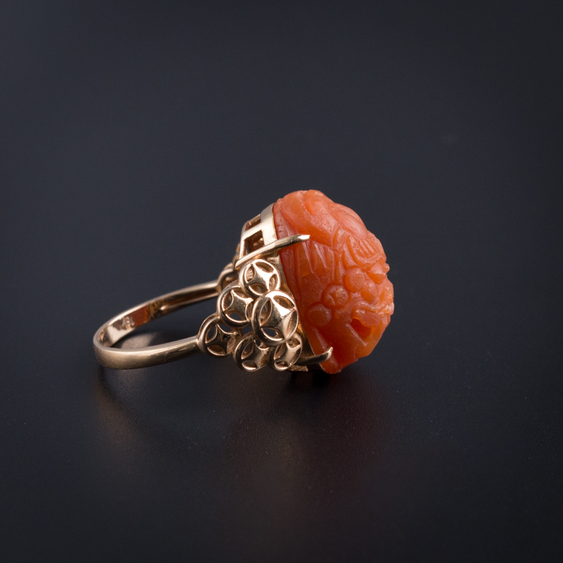 柿子红戒指-红掌柜珠宝