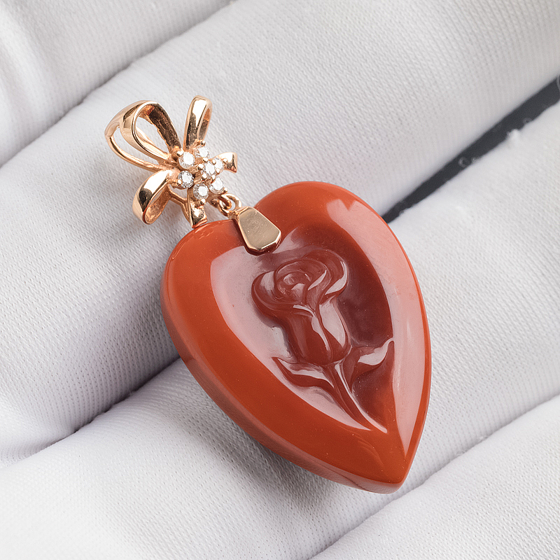 川料满肉柿子红玫瑰吊坠-红掌柜