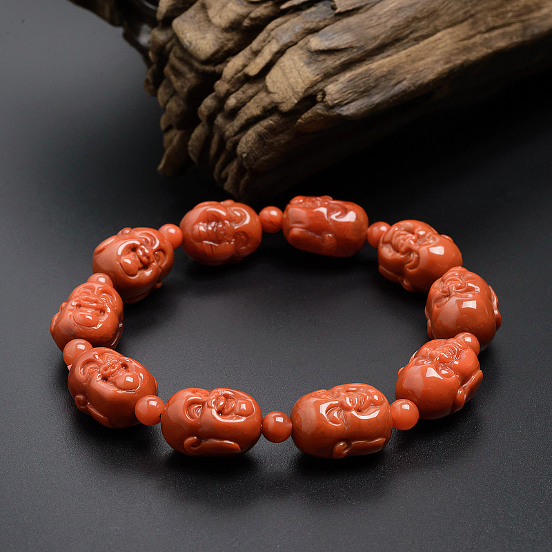 柿子红南红手串-红掌柜