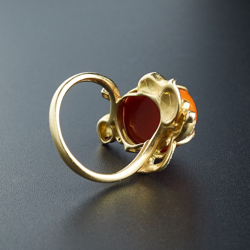 川料柿子红南红戒指-红掌柜