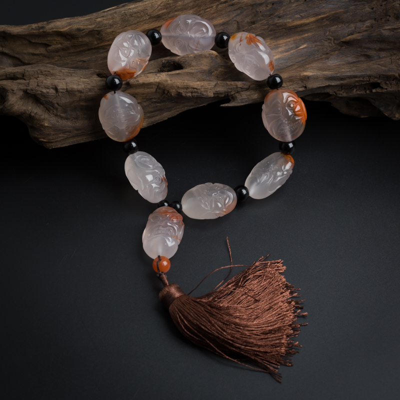 冰飘南红18罗汉手持-红掌柜