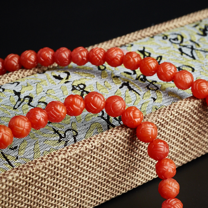柿子红南红108佛珠-红掌柜