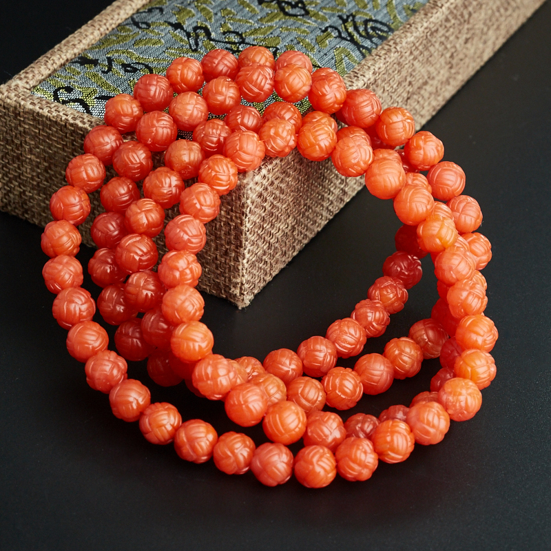 川料柿子红佛珠-红掌柜