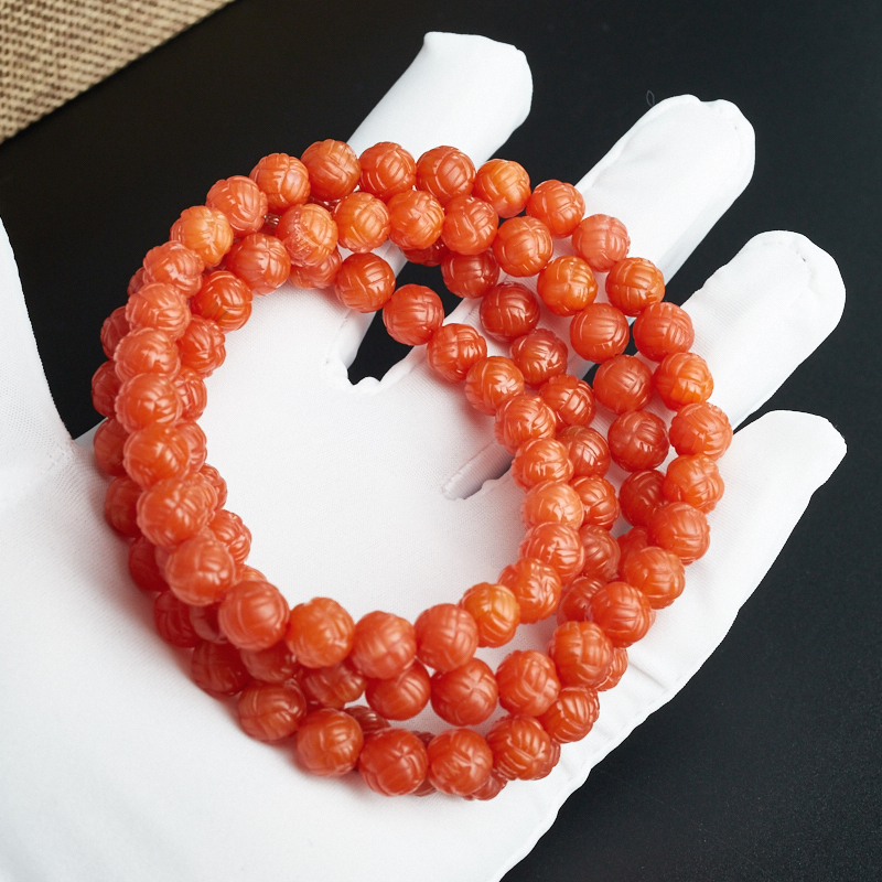 柿子红南红佛珠-红掌柜