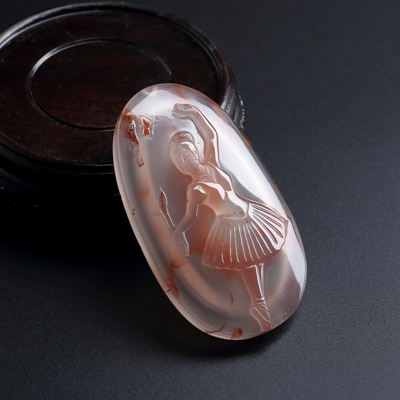 南红芭蕾少女吊坠-红掌柜