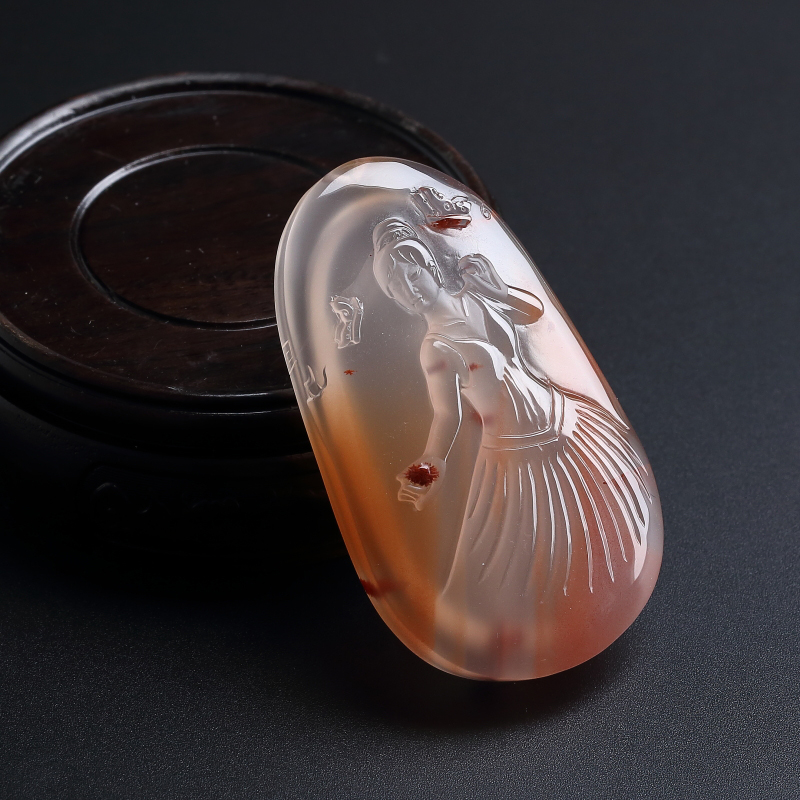 南红芭蕾少女吊坠-红掌柜