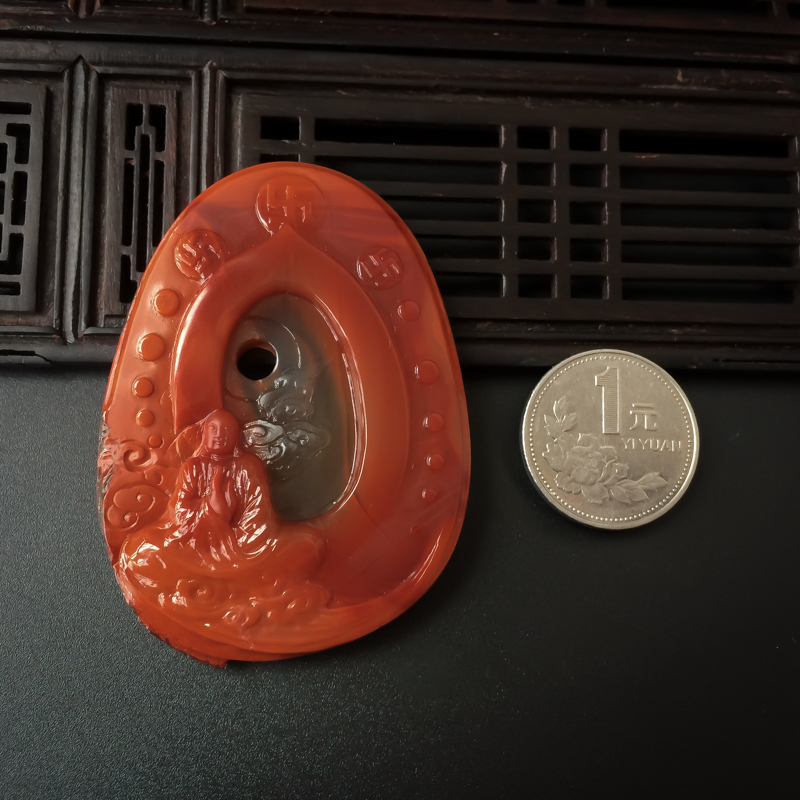 柿子红南红吊坠-红掌柜