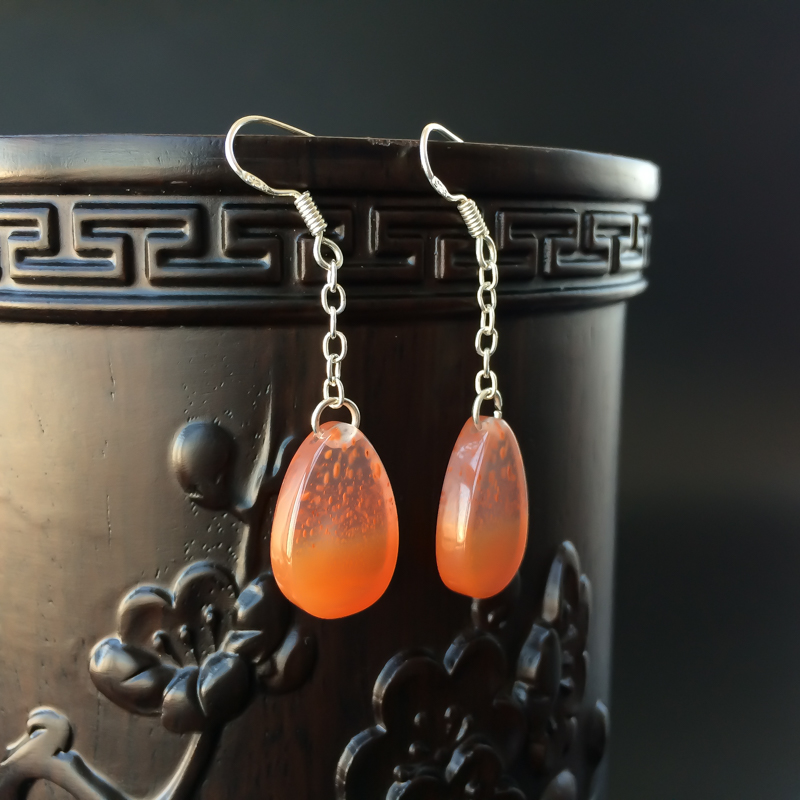 冰飘南红耳坠-红掌柜