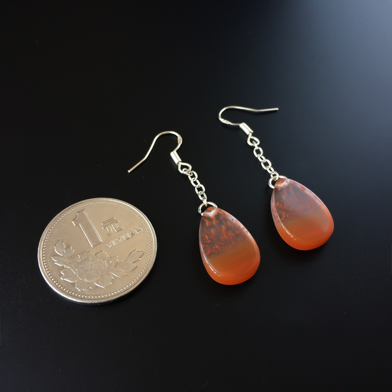 天然南红耳坠-红掌柜