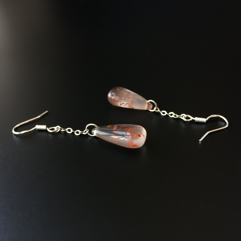 川料冰飘南红耳坠-红掌柜