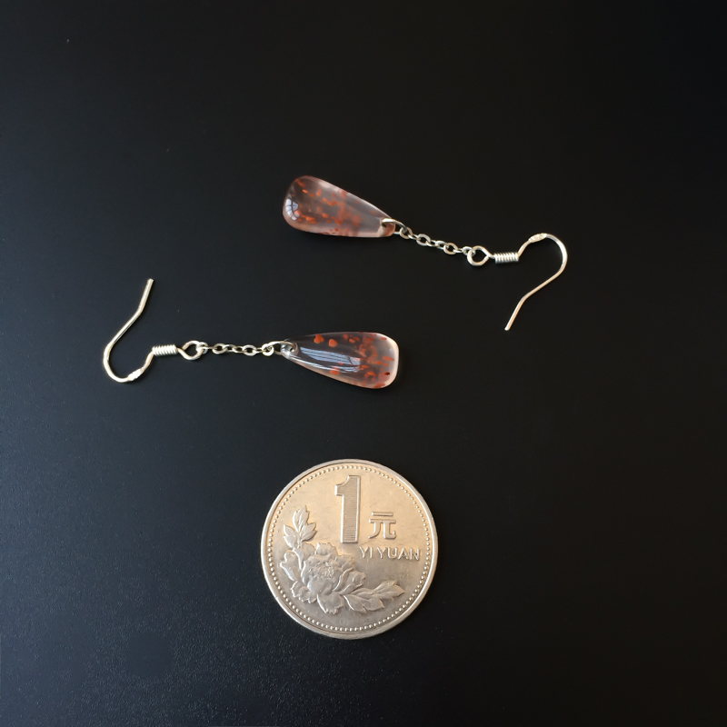 天然冰飘南红耳坠-红掌柜