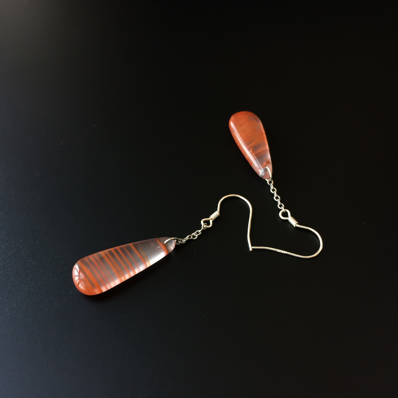 川料南红耳坠-红掌柜