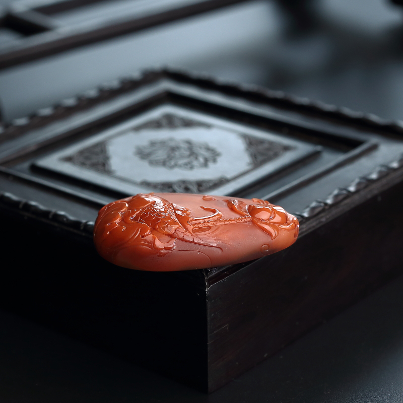 柿子红南红吊坠-红掌柜