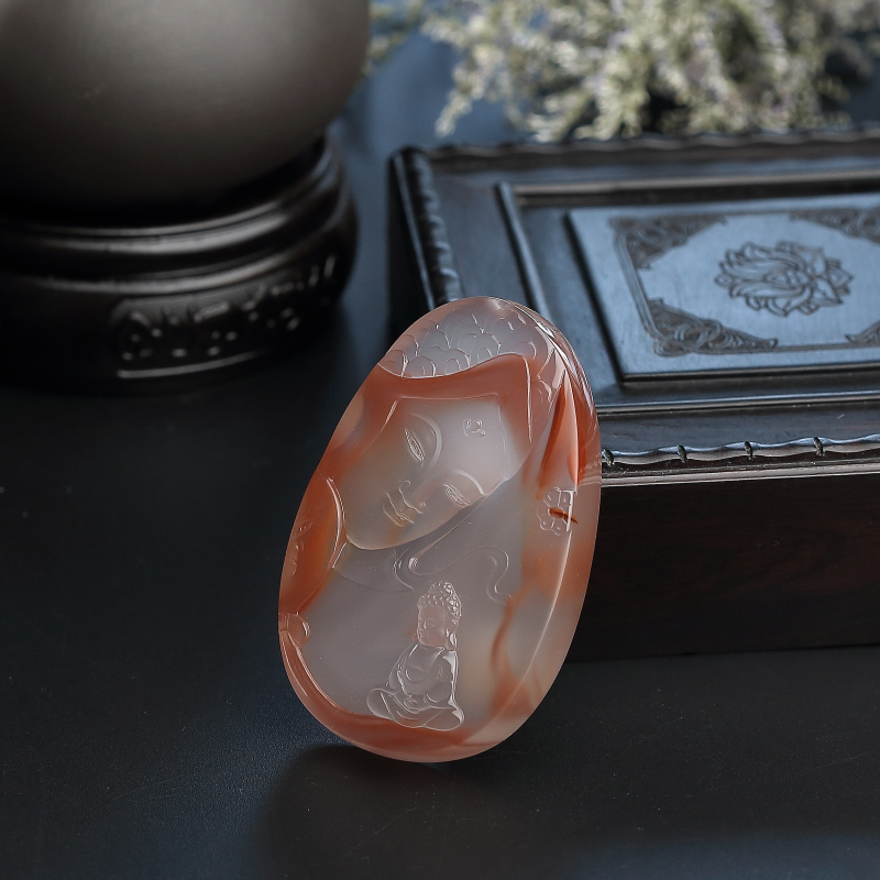 冰飘南红吊坠-红掌柜