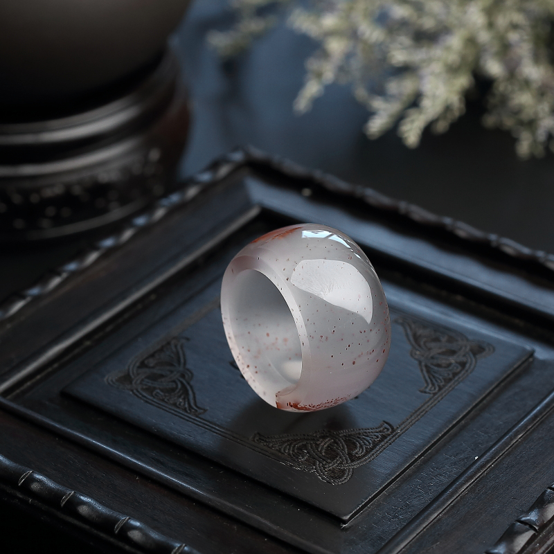 川料冰飘南红扳指-红掌柜