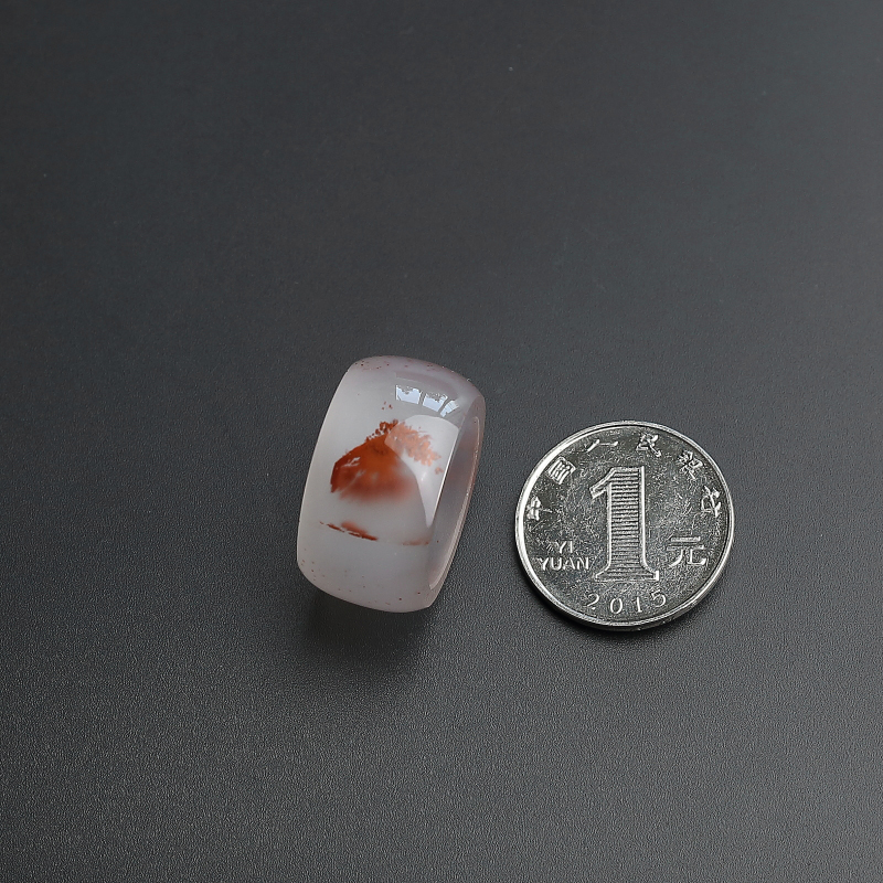 天然川料冰飘南红扳指-红掌柜