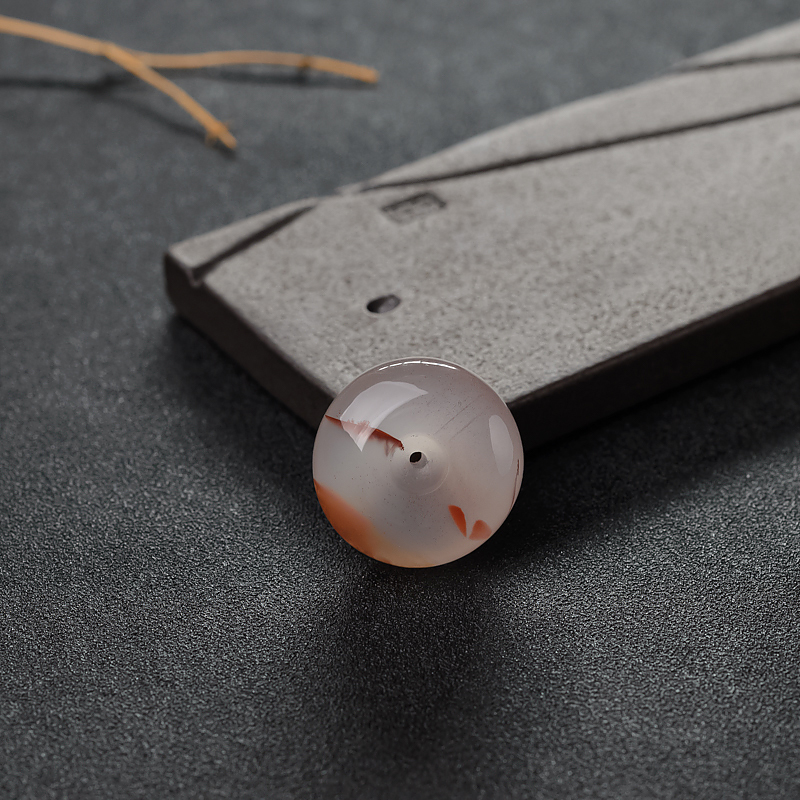 冰飘料南红平安扣吊坠-红掌柜