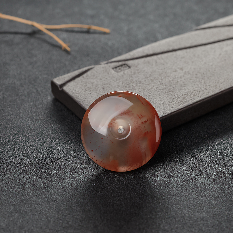 冰飘料南红平安扣-红掌柜