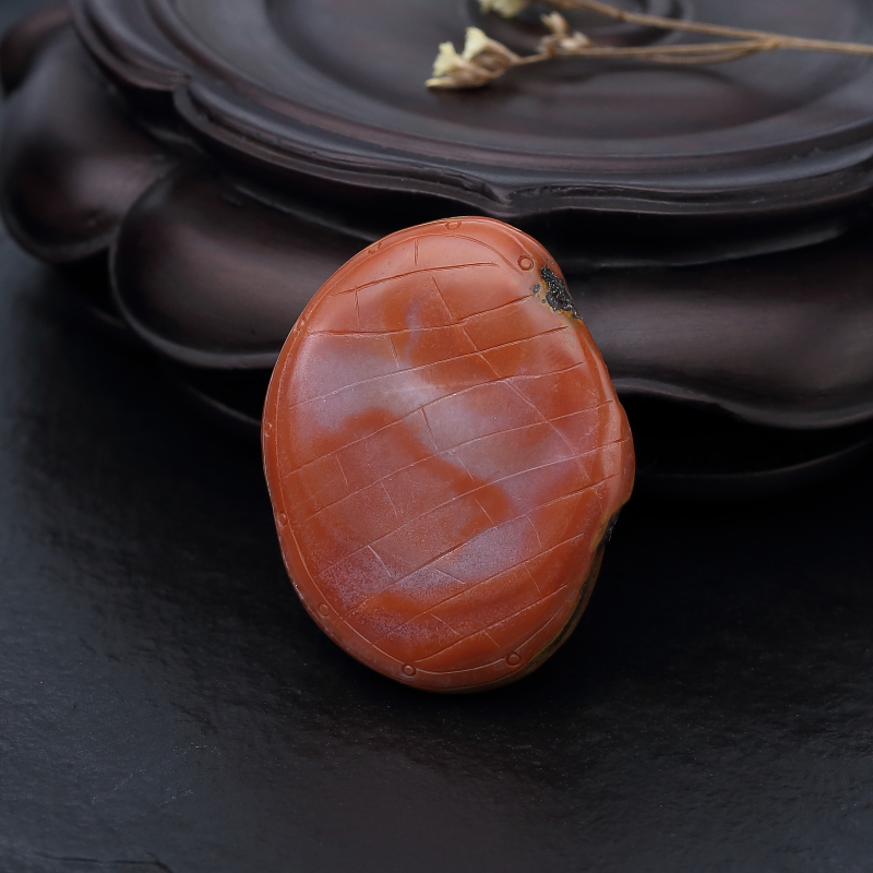 天然铁皮南红弥勒佛吊坠-红掌柜