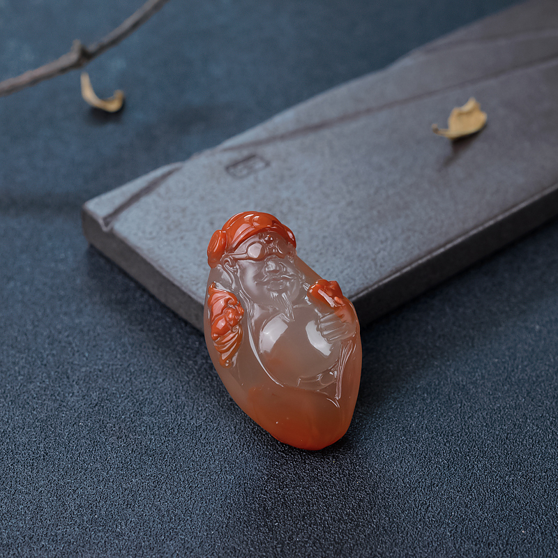 冰飘料南红吊坠-红掌柜