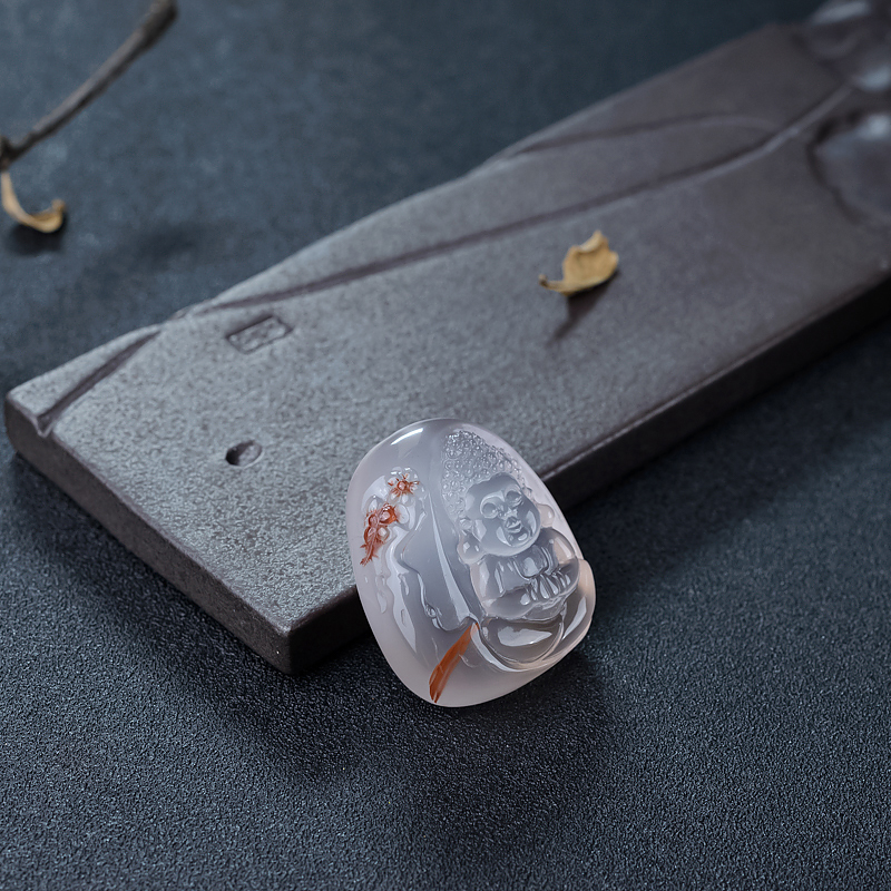 冰飘料南红吊坠-红掌柜