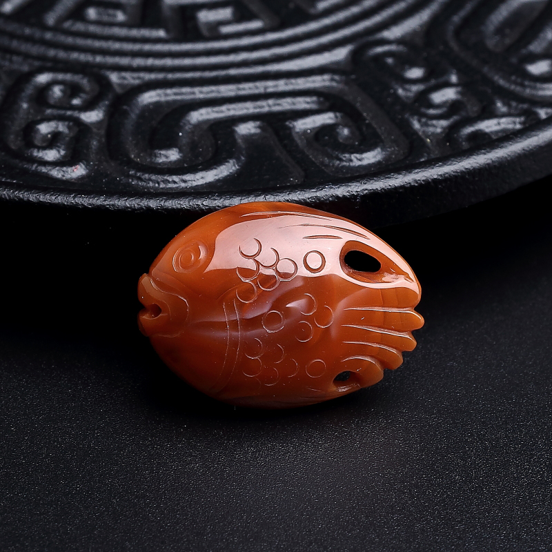 川料南红鱼吊坠-红掌柜