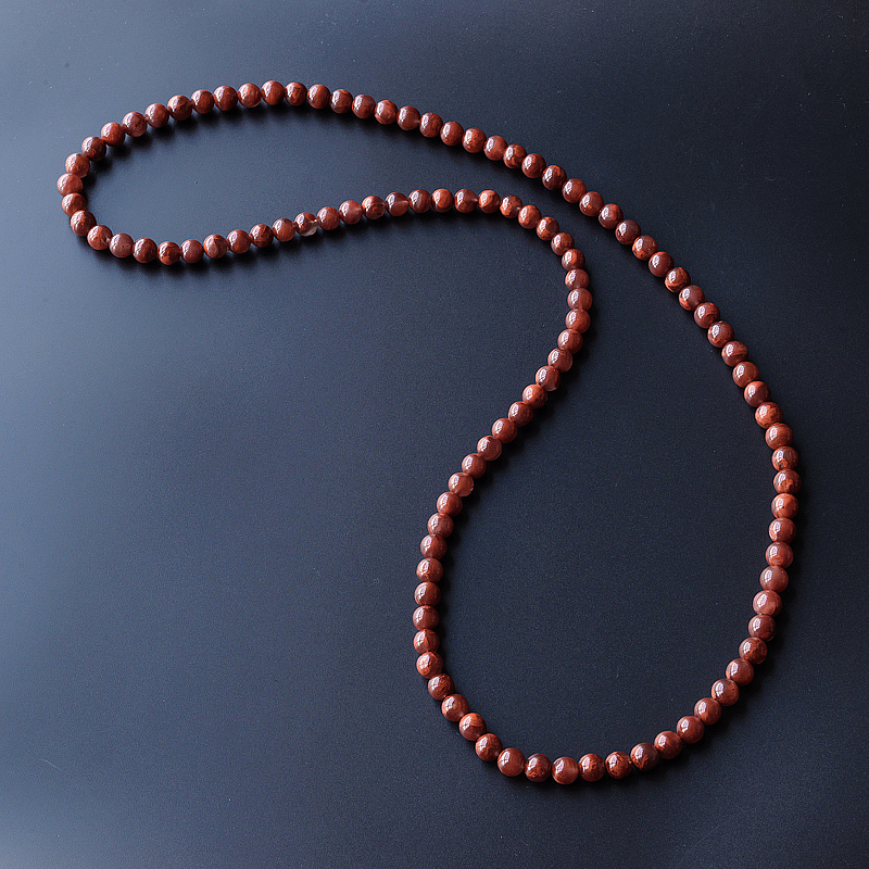 9mm川料天然柿子红火焰纹南红项链-红掌柜