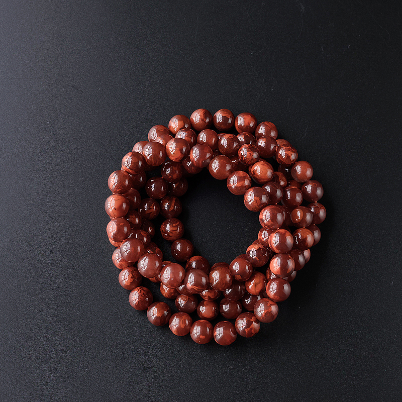 9mm川料天然柿子红南红项链-红掌柜