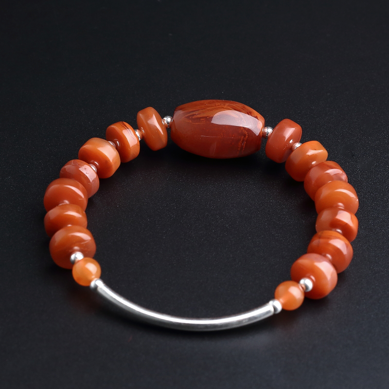 联合料天然南红隔片珠手串-红掌柜