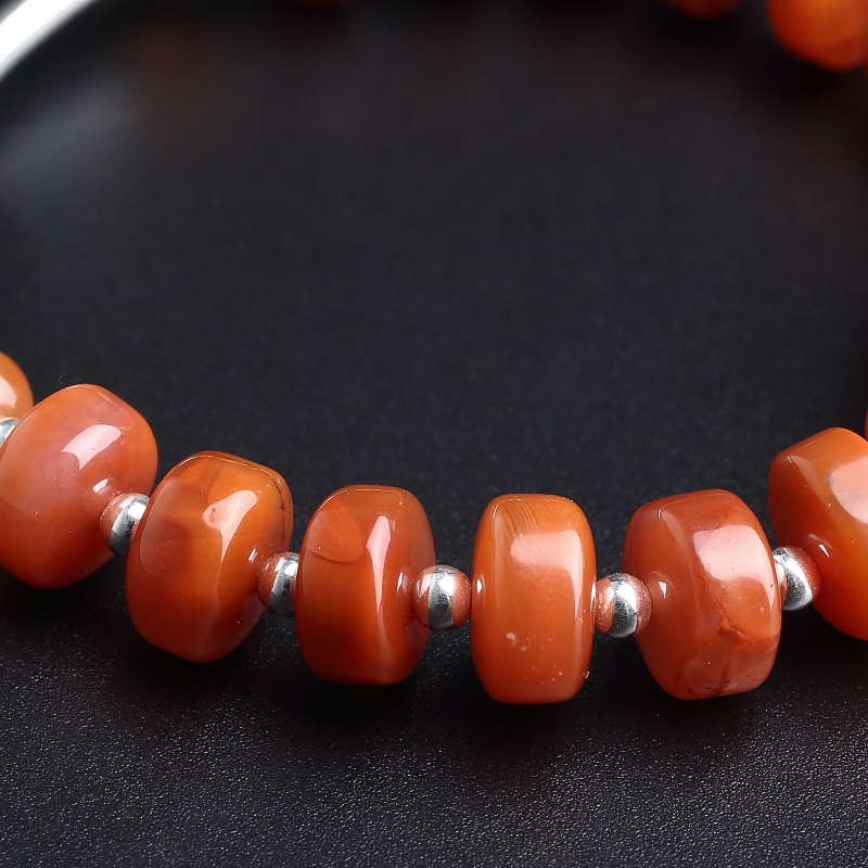 玫瑰红南红隔片珠手串-红掌柜