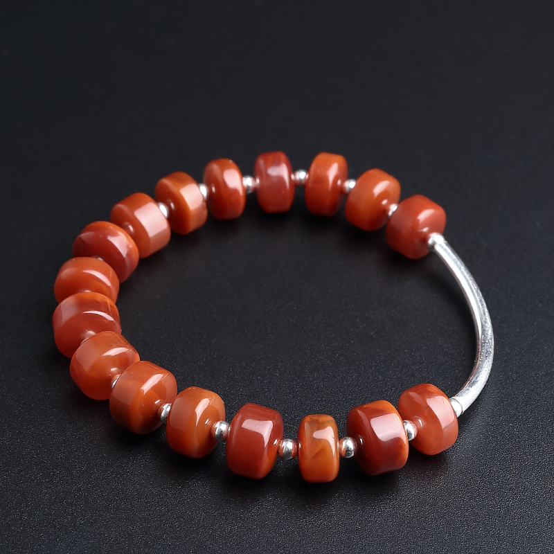 联合料天然南红隔片珠手串-红掌柜