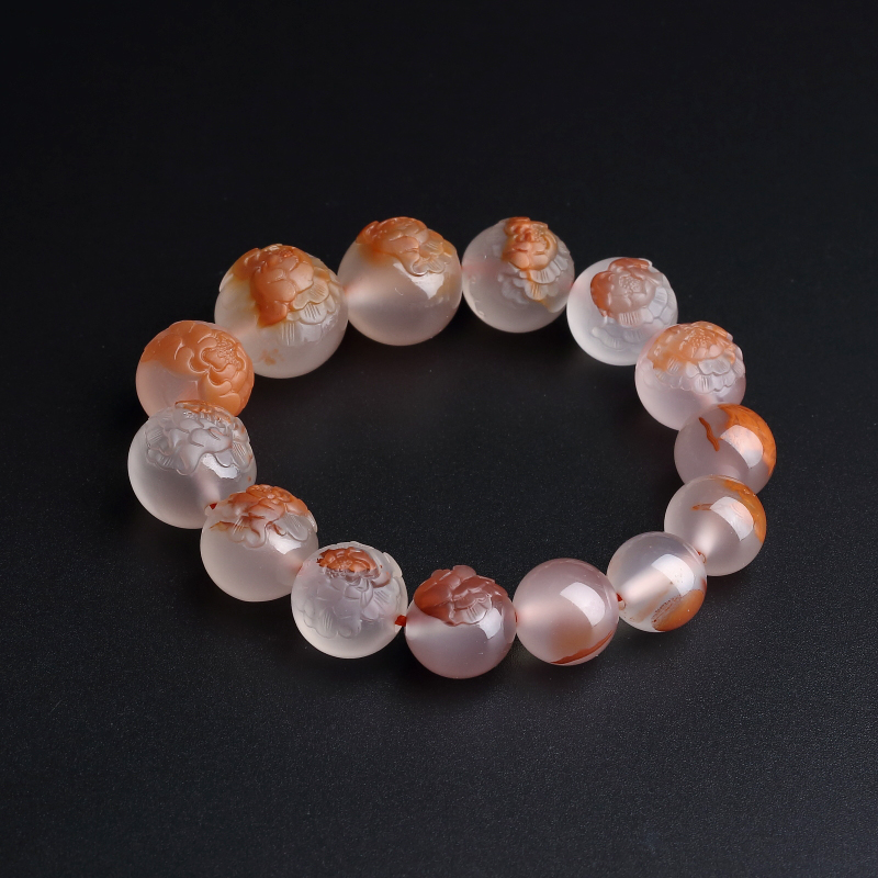 南红牡丹花手串-红掌柜