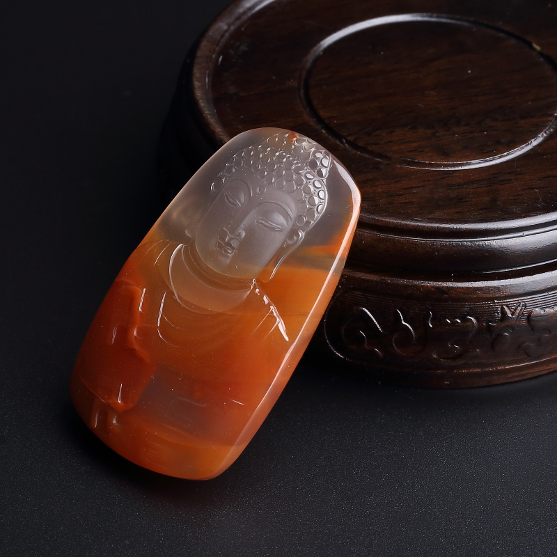 南红大日如来吊坠-红掌柜