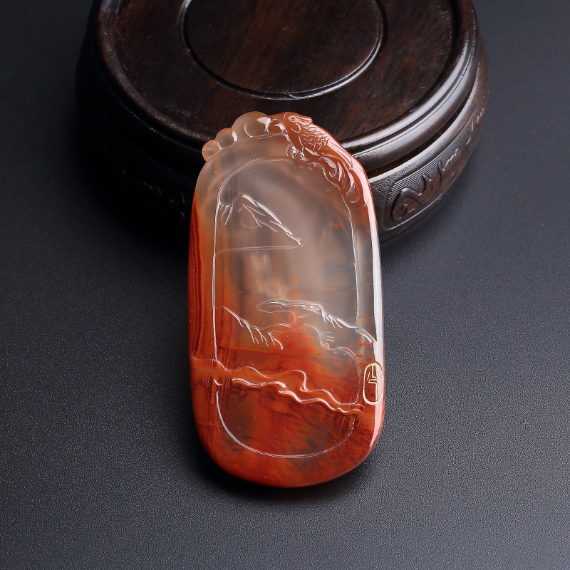 川料南红吊坠-红掌柜