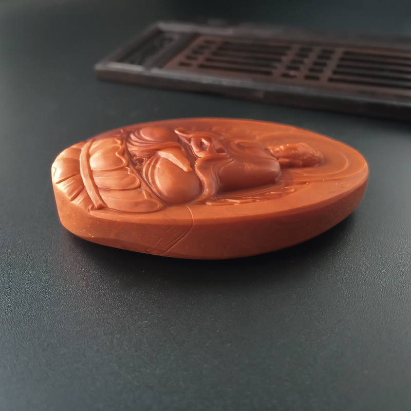 川料天然柿子红南红吊坠-红掌柜