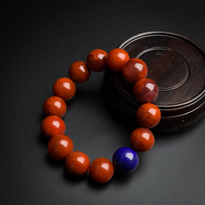 柿子红南红手串-红掌柜