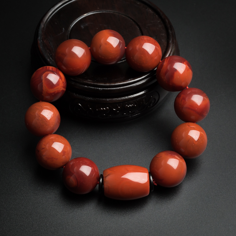 柿子红南红手串-红掌柜