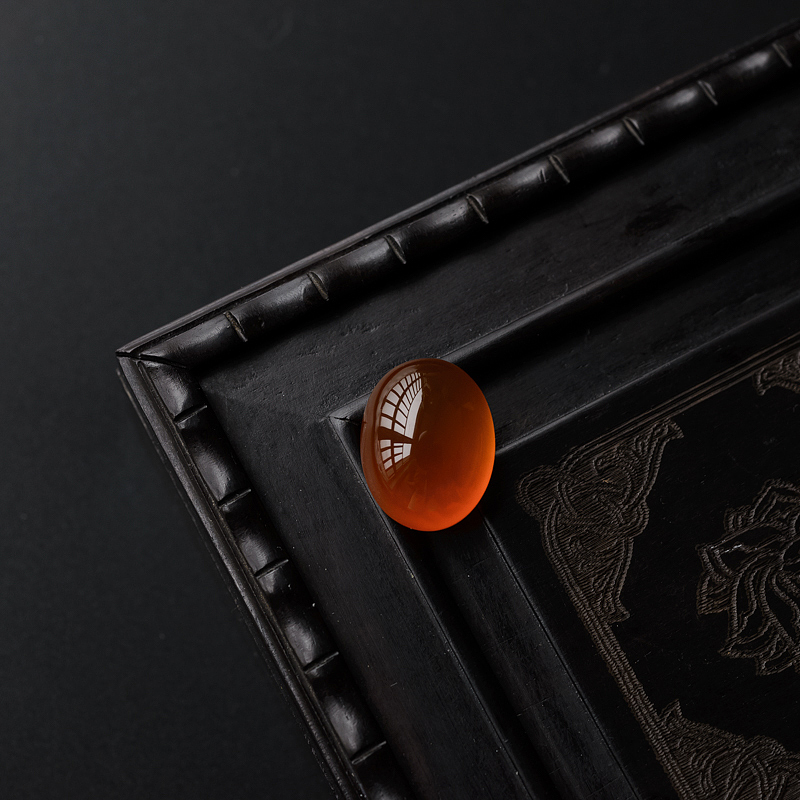 保山杨柳天然南红戒面-红掌柜