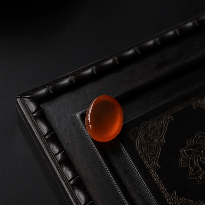 保山樱桃红南红戒面-红掌柜