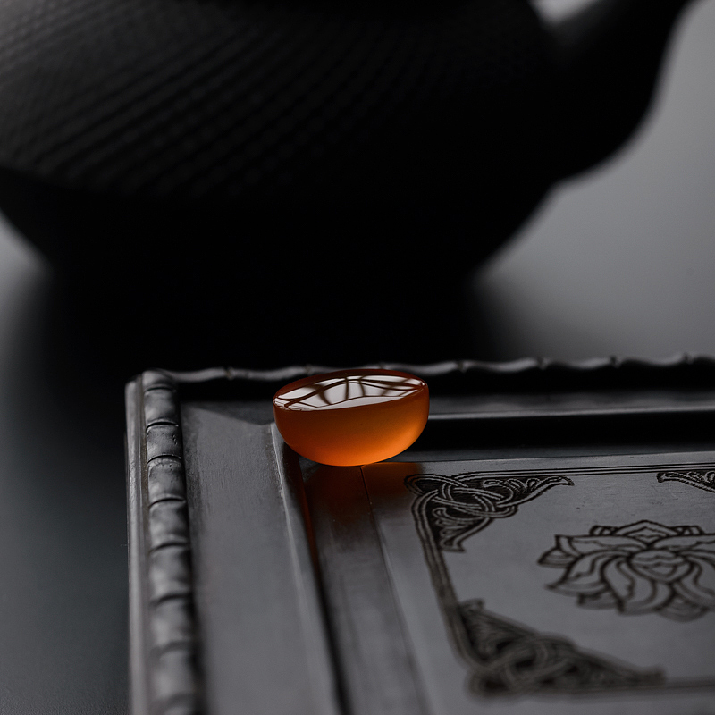 保山天然樱桃红南红戒面-红掌柜